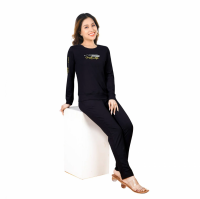 Đồ bộ mặc nhà nữ PALTAL 3273 kiểu quần dài tay dài cotton cao cấp, màu đen